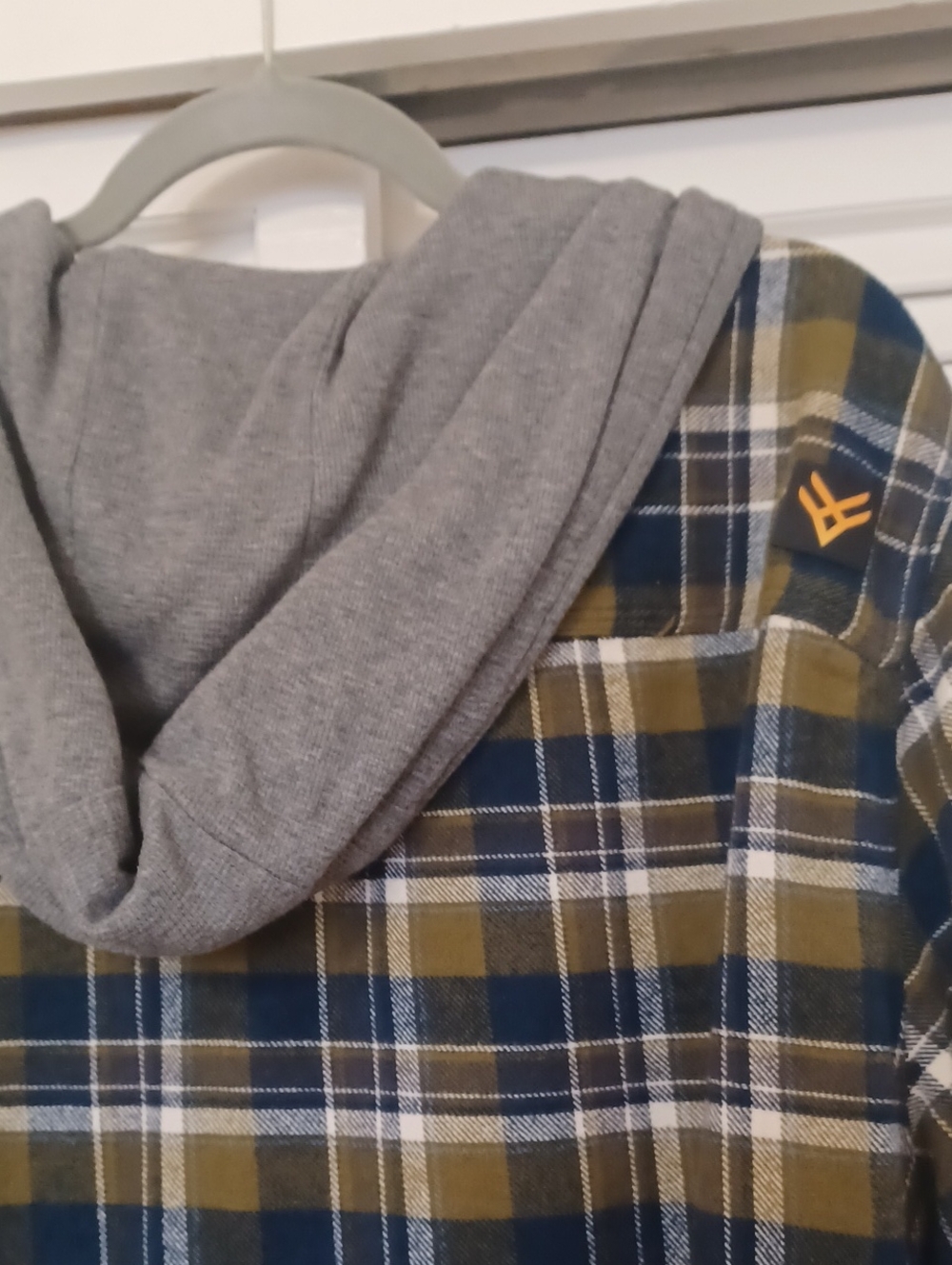 Hawx Work XL Hooded-Button Up Shirt Mens Multi -plaid Work Gear EUC - Picture 2 of 7